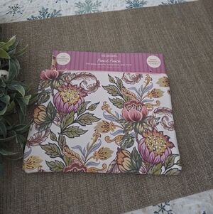 Floral Pencil Pouch - Pink and Green